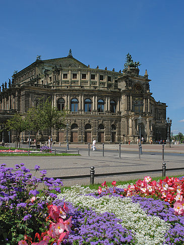 Foto Semperoper mit Blumen