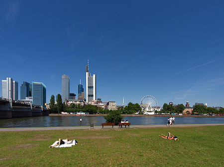 Foto Skyline von Frankfurt mit Sachsenhausener Ufer