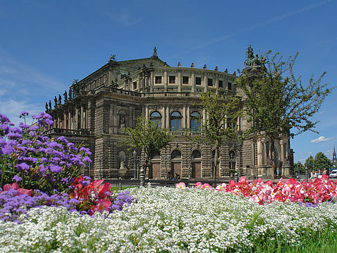 Semperoper mit Blumen